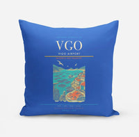 Thumbnail for Vigo Airport (VGO) design on blue pillow