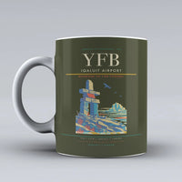 Thumbnail for Iqaluit Airport (YFB) airport code design on green army ceramic mug