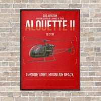 Thumbnail for Sud Aviation SE 3130 Alouette II vertical canvas print - framed - red background