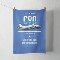 Thumbnail for Beechcraft King Air C90 design on blue towel