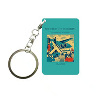 Thumbnail for VINTAGE G4228 - The First Jet Boarding - Designed Key Chain design on turquoise
