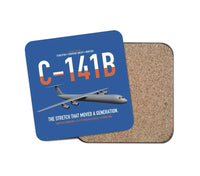 Thumbnail for C-141B Starlifter design on blue 1 piece coaster