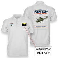 Thumbnail for Westland Lynx AH7 design on white+name double-side polo t-shirt, double-side print
