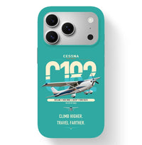 Thumbnail for Cessna 182 Skylane design on turquoise magsafe iphone case, for iPhone 17 Pro