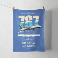 Thumbnail for Boeing 787-8 Dreamliner design on blue towel