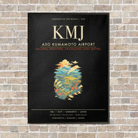 Thumbnail for Aso Kumamoto Airport KMJ - Canvas Framed - Black