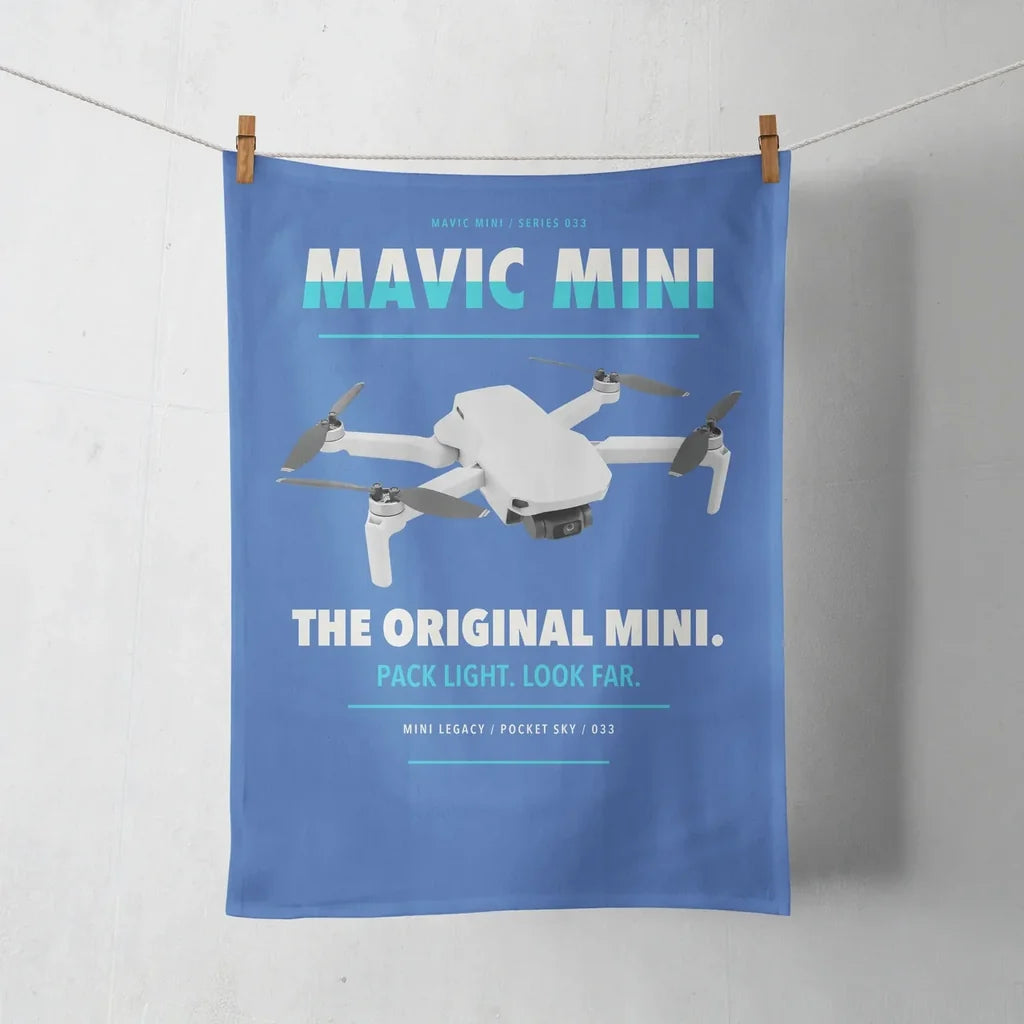 DJI Mavic Mini design on blue towel