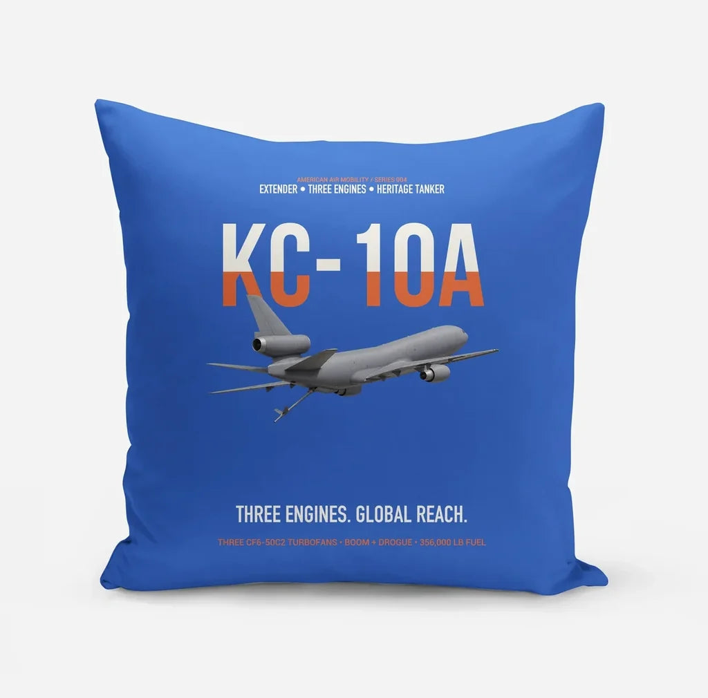 KC-10A EXTENDER design on blue pillow