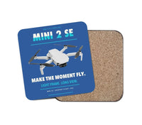 Thumbnail for DJI Mini 2 SE design on blue 1 piece coaster