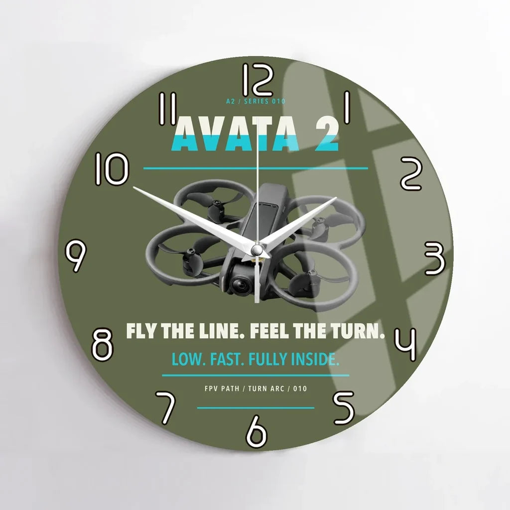 DJI Avata 2 design on green army no frame wall clock