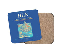 Thumbnail for Frankfurt-Hahn Airport (HHN) design on blue 1 piece coaster