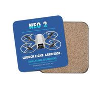 Thumbnail for DJI Neo 2 design on blue 1 piece coaster