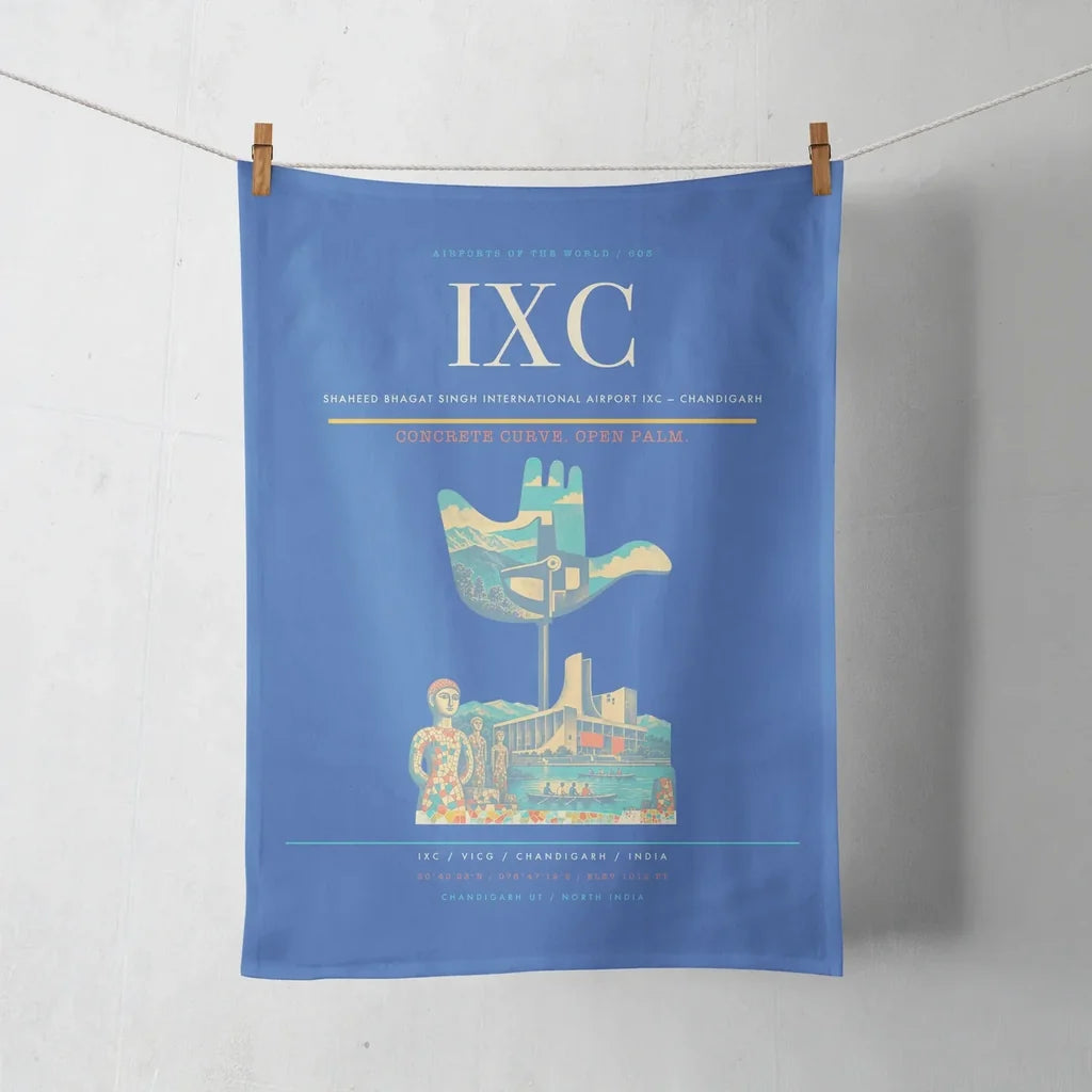 Shaheed Bhagat Singh International Airport (IXC) design on blue towel