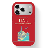 Thumbnail for Haugesund Airport (HAU) design on red iPhone 17 Pro MagSafe case