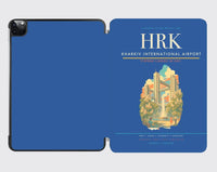 Thumbnail for Kharkiv International Airport (HRK) design on blue ipad tablet case