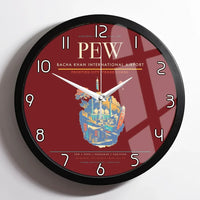 Thumbnail for Bacha Khan International Airport PEW Wall-Clock Framed - Dark Red