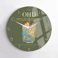 Thumbnail for Ohrid St. Paul the Apostle Airport (OHD) design on green army no frame wall clock