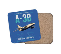 Thumbnail for A-3B Skywarrior design on blue 1 piece coaster