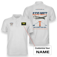 Thumbnail for Airbus A330 MRTT design on white+name double-side polo t-shirt, double-side print
