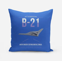 Thumbnail for B-21 Raider design on blue pillow