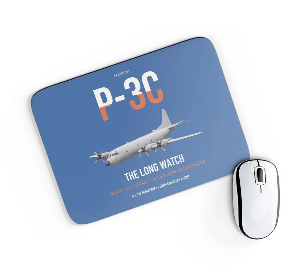P-3C Orion design on blue rectangle mouse pad