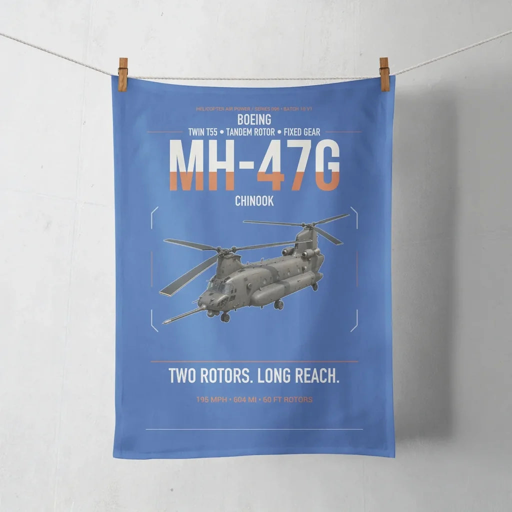 Boeing MH-47G Chinook design on blue towel