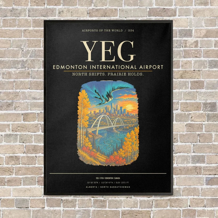 Edmonton International Airport YEG - Canvas Framed - Black