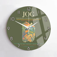 Thumbnail for Yogyakarta International Airport (JOG) design on green army no frame wall clock