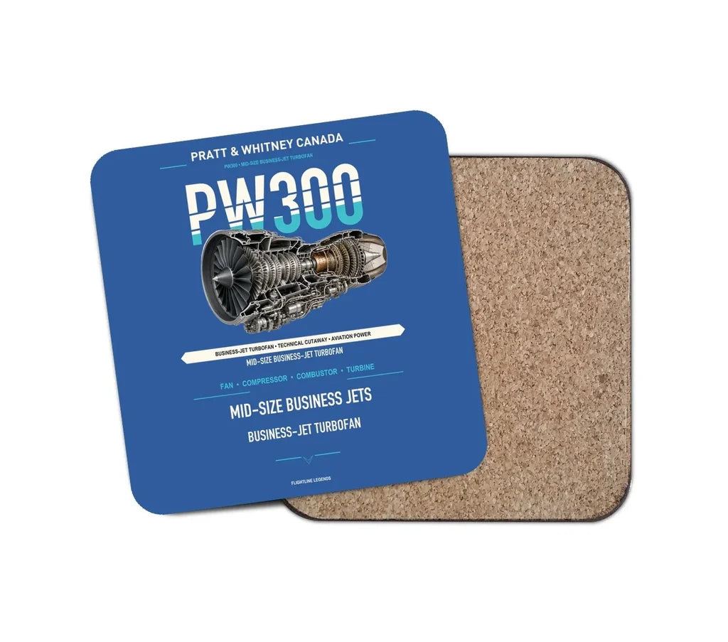 PW300 design on blue 1 piece coaster