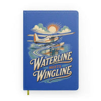 Thumbnail for Waterline Meets Wingline design on blue notebook