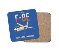 Thumbnail for F-8E Crusader design on blue 1 piece coaster