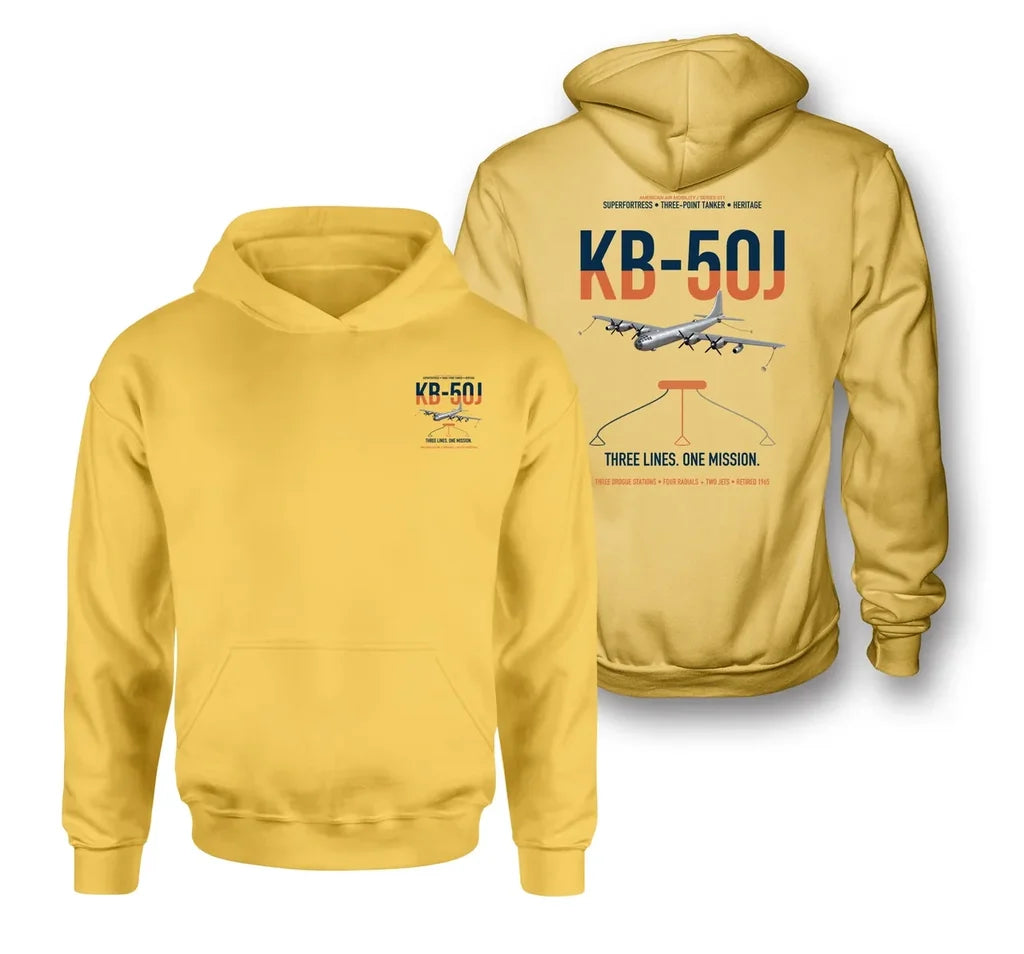 KB-50J Superfortress design on yellow double-side hoodie, double-side print