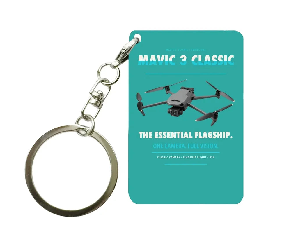DJI Mavic 3 Classic Key Chain design on turquoise key chain