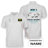 Thumbnail for DJI Mini 2 design on white polo with custom name badge