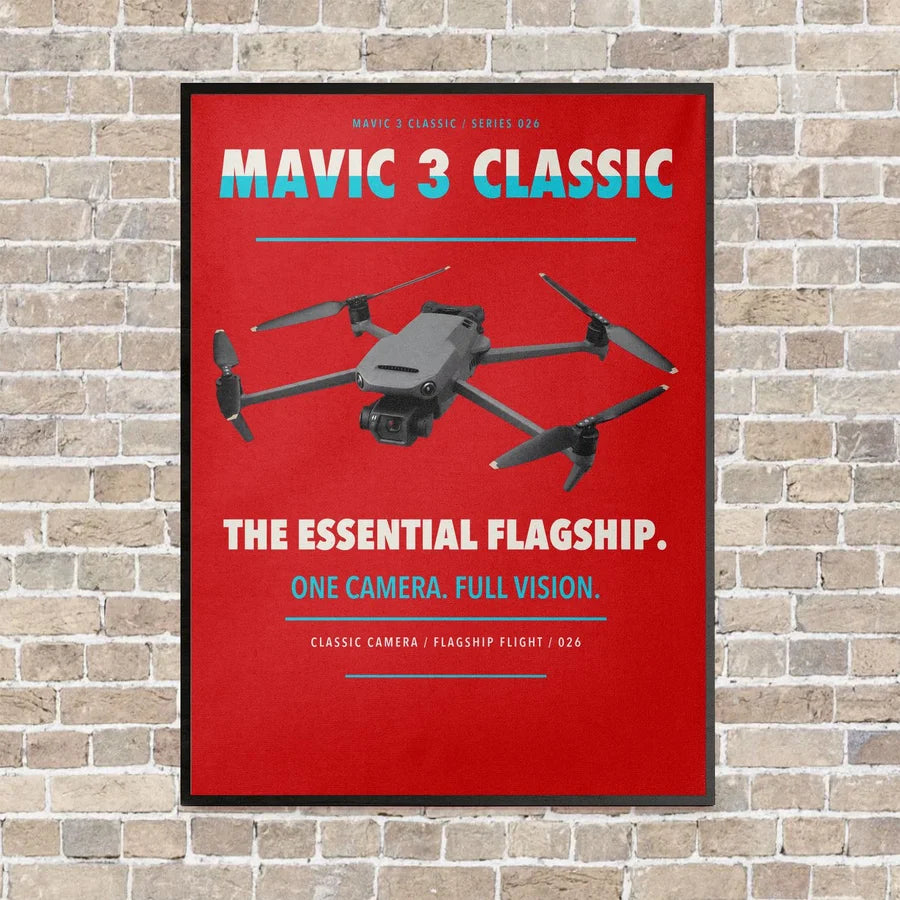 DJI Mavic 3 Classic vertical canvas print - framed - red background
