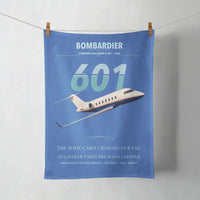 Thumbnail for Bombardier Challenger 601 design on blue towel