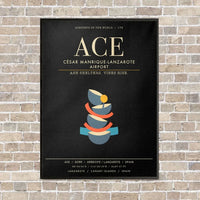 Thumbnail for Cesar Manrique-Lanzarote Airport ACE - Canvas Framed - Black