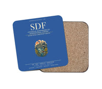 Thumbnail for Louisville Muhammad Ali International Airport (SDF) design on blue 1 piece coaster