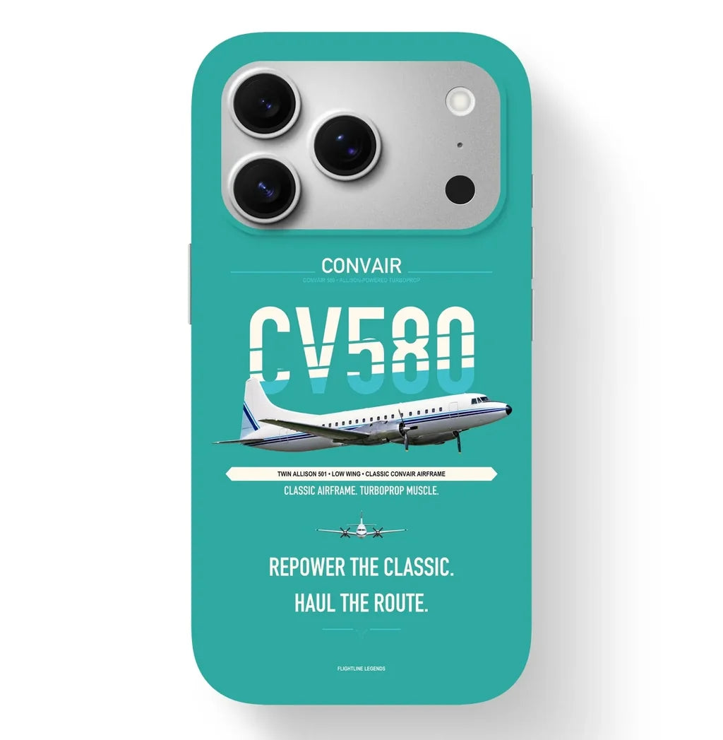 Convair 580 Case design on turquoise iphone case