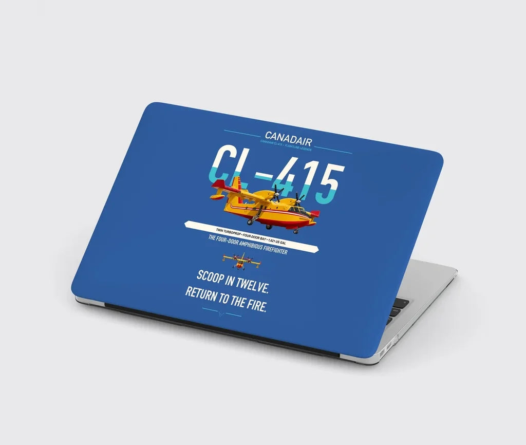 Canadair CL-415 design on blue MacBook case