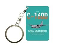 Thumbnail for Transall C-160D design on turquoise designed key chain, double-side print
