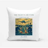 Thumbnail for VINTAGE G4525 - The Night Flare Path - Designed Pillows design on white