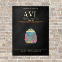 Thumbnail for Asheville Regional Airport AVL - Canvas Framed - Black