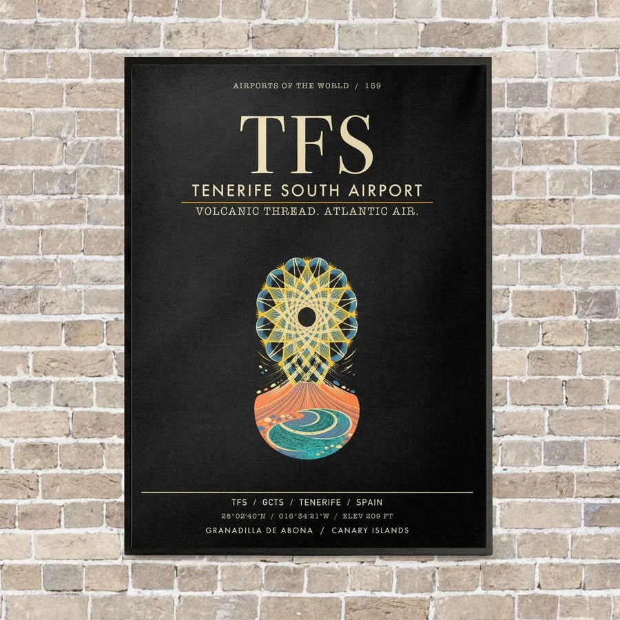 Tenerife South Airport TFS - Canvas Framed - Black