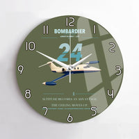 Thumbnail for Bombardier Learjet 24 design on green army no frame wall clock