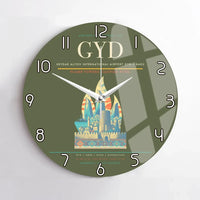 Thumbnail for Heydar Aliyev International Airport (GYD) design on green army no frame wall clock