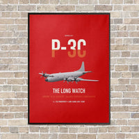 Thumbnail for P-3C Orion vertical canvas print - framed - red background