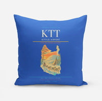 Thumbnail for Kittilä Airport (KTT) design on blue pillow