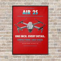 Thumbnail for DJI Air 2S vertical canvas print - framed - red background