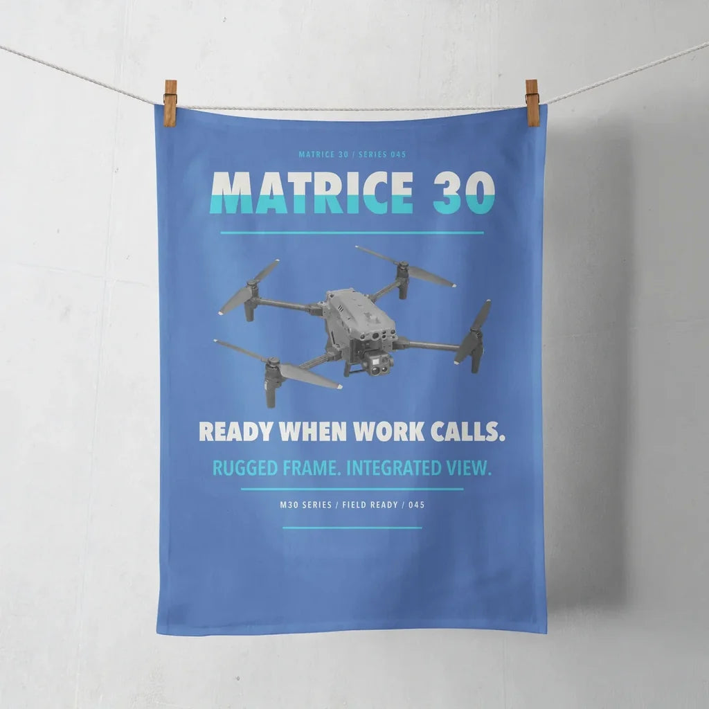 DJI Matrice 30 design on blue towel